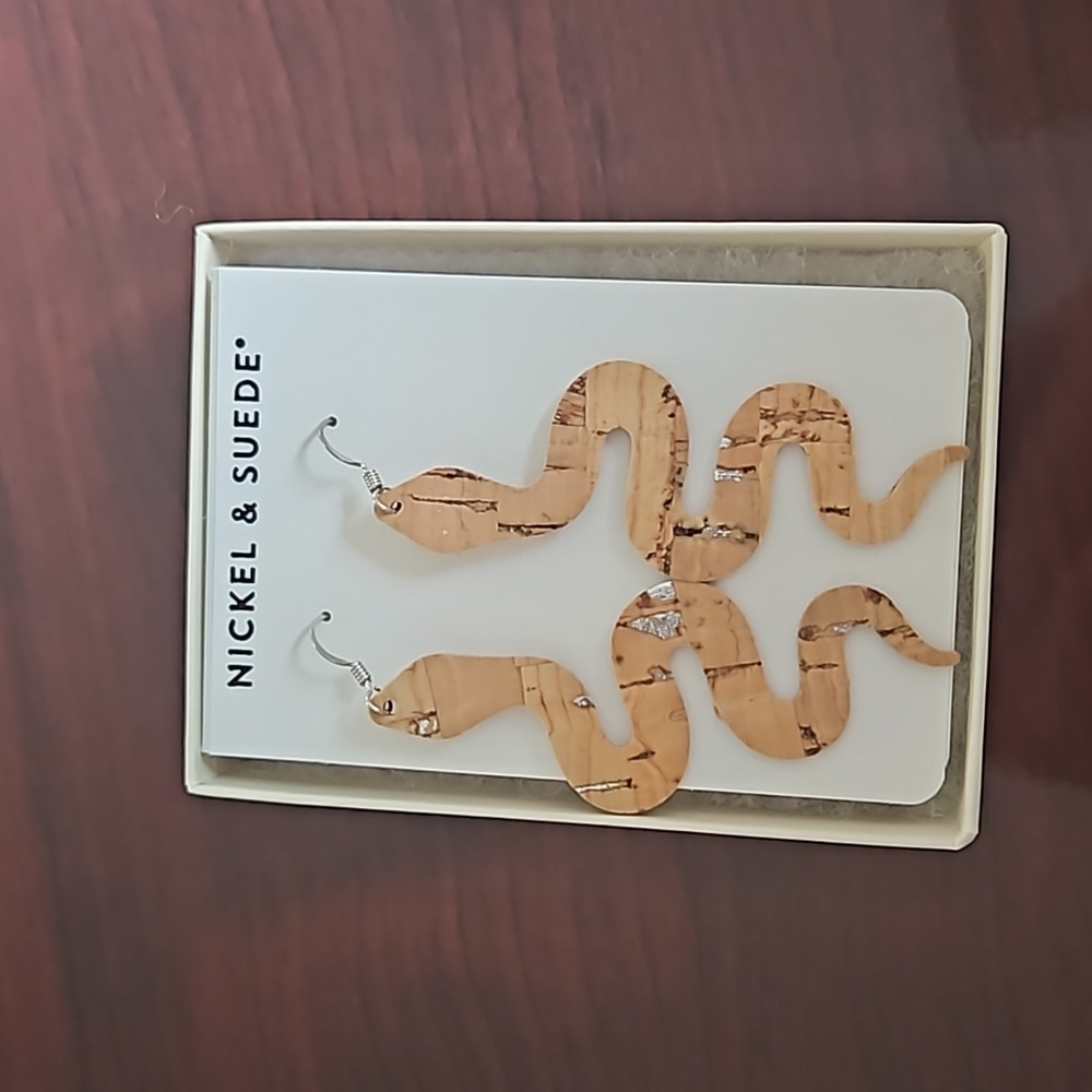 Nickel & Suede snake earrings